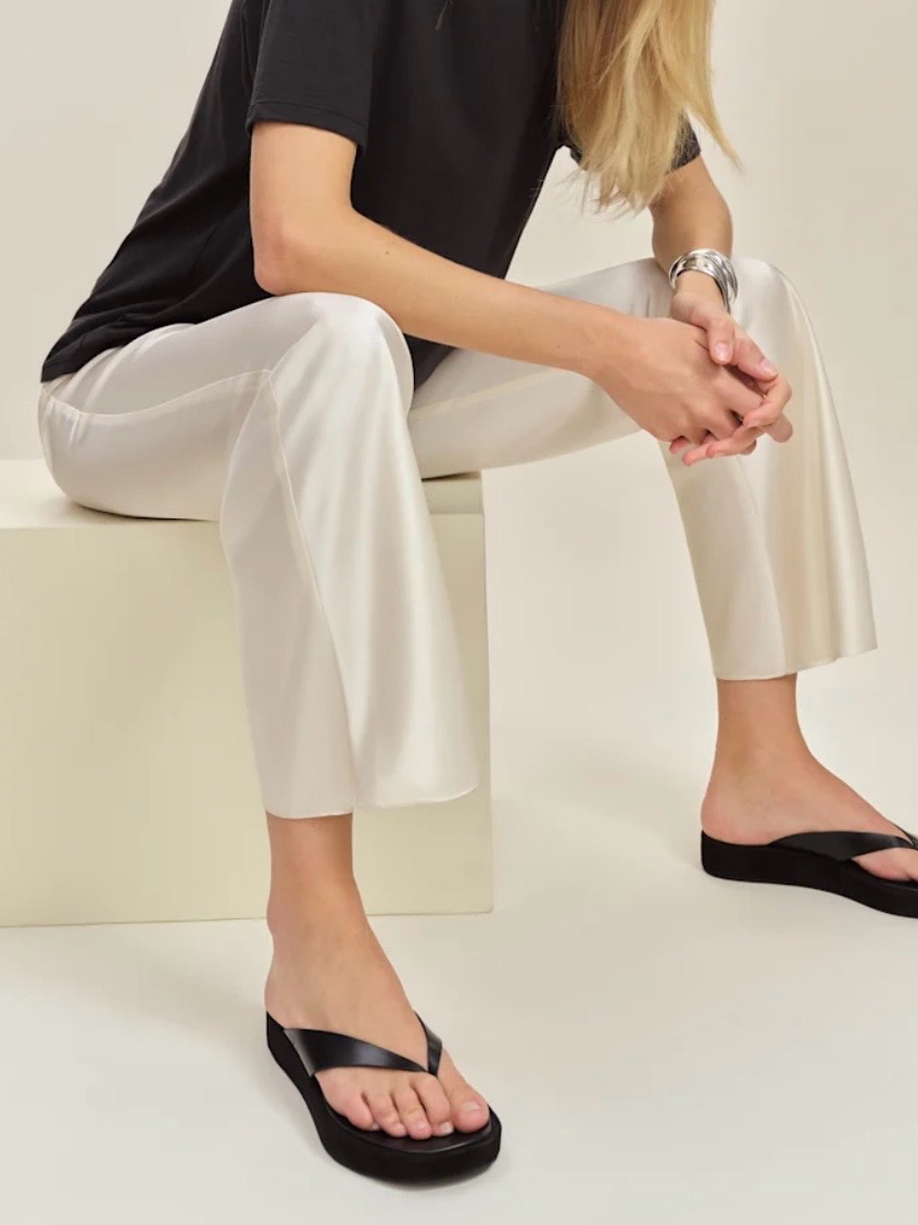 Reformation Black Platform Thong Sandals Eden Platform Thong